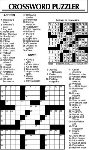 Crossword April 26, Puzzles