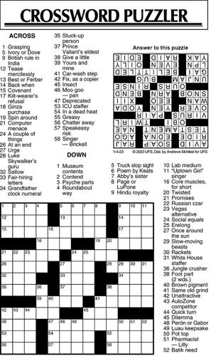 Crossword Puzzle, Advice/Comics for Jan. 4, 2023 | Community ...