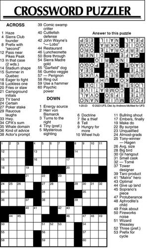 Crossword Puzzle, Advice/Comics for Jan. 20, 2023 | Community ...