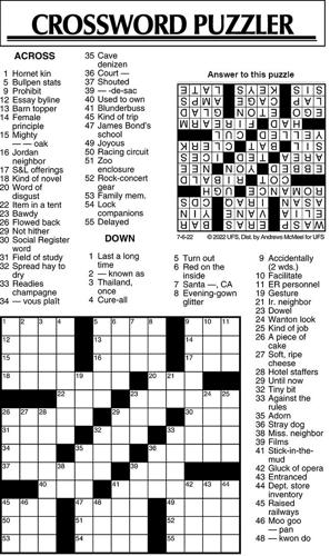 Chicago Setting In The Summer Crossword Clue Puzzle 070622 | | commercial-news.com