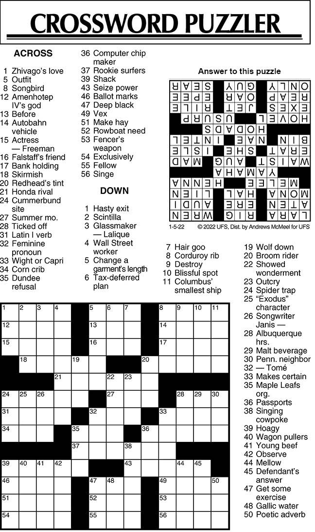 Crossword Puzzle Advice Comics For Jan 3 2022 Community Commercial News Com Crossword Puzzle Advice Comics For Jan 3 2022 Community Commercial News Com