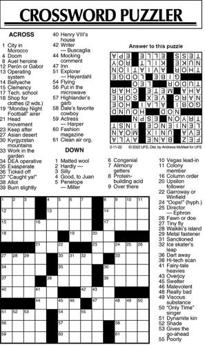 Crossword Puzzle, Advice/Comics for Feb. 11, 2022 | Community ...