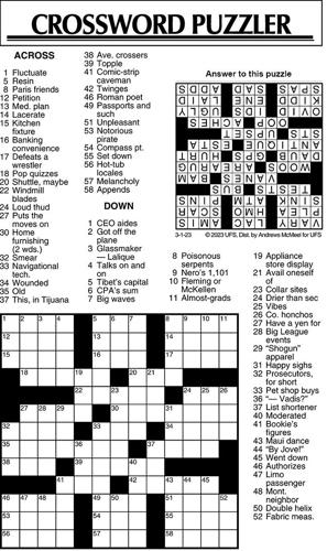 Crossword Puzzle, Advice/Comics for March 1, 2023 | Community ...