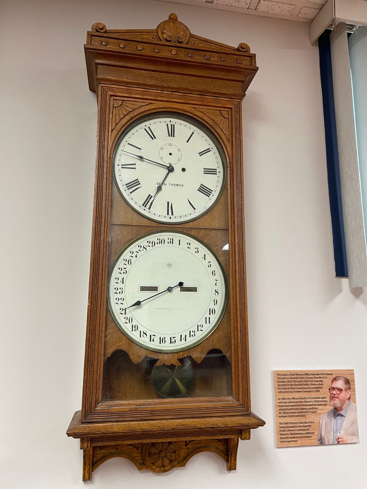 Family donates historic clock to library | Local News | commercial-news.com