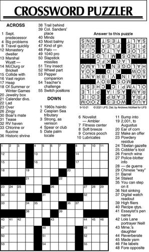 Crossword Puzzle, Advice/Comics for September 10, 2021 ...