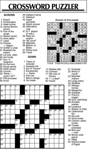 Crossword Puzzle, Advice/Comics for Nov. 30, 2022 | Community ...