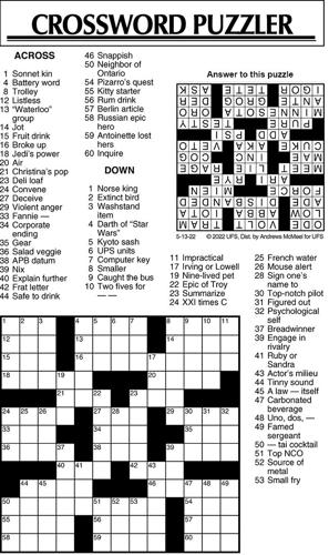 Crossword Puzzle, Advice/Comics for May 13, 2022 | Community ...