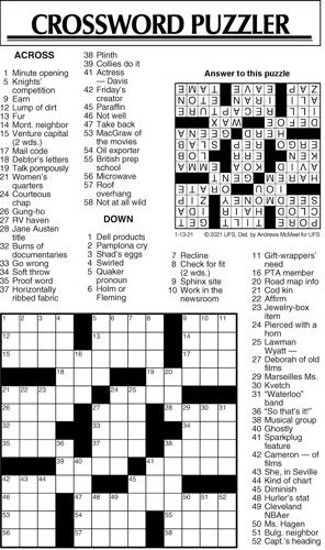 Crossword Puzzle, Advice/Comics for Jan. 13, 2021 | Community ...