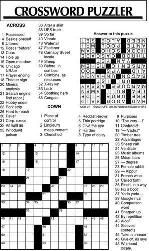 Crossword Puzzle, Advice/Comics for Dec. 24, 2021 | Community ...