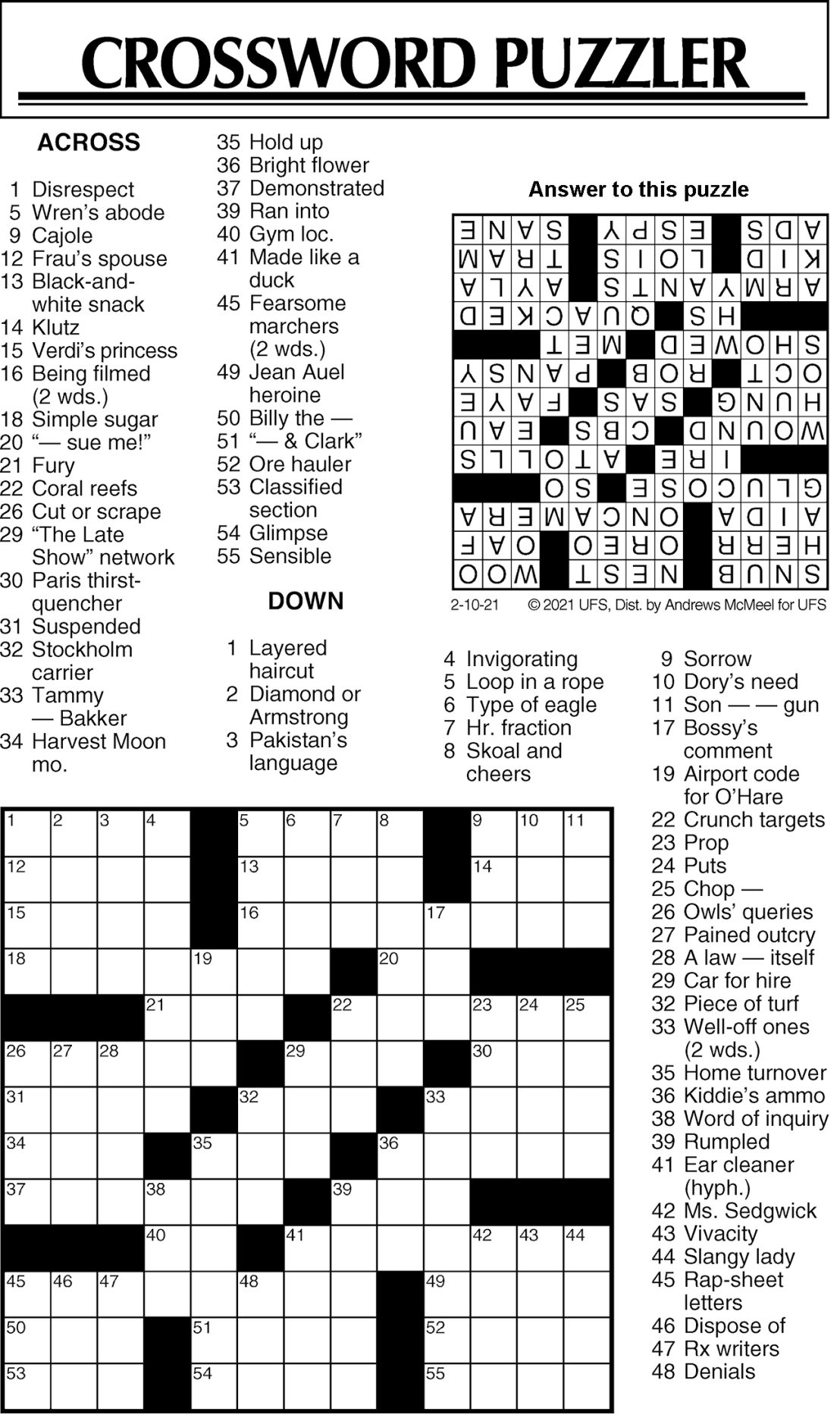 Crossword Puzzle Advice Comics For Feb 10 2021 Community Commercial News Com
