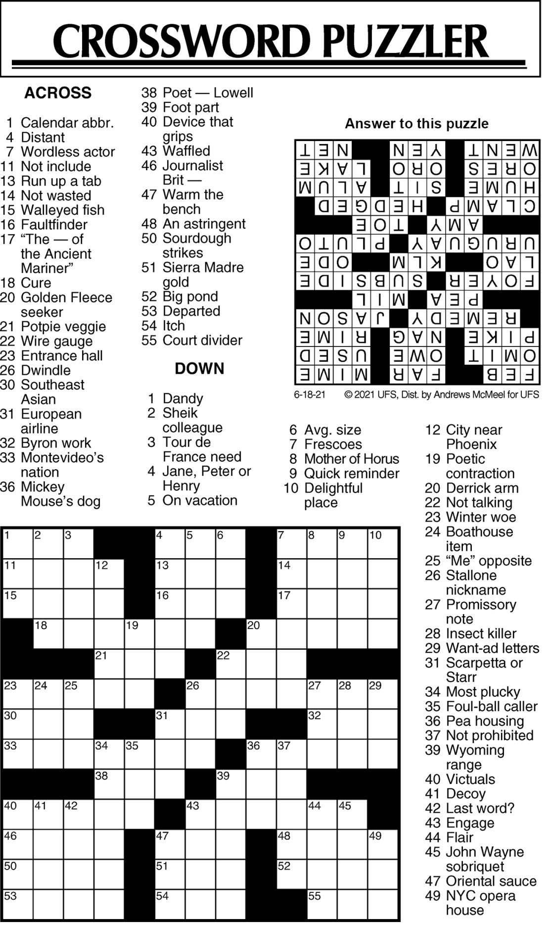 crossword puzzle advice comics for june 18 2021 community commercial news com