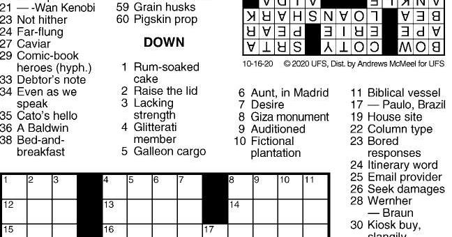 Crossword Puzzle 101620 | | commercial-news.com