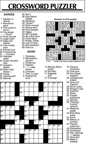 Crossword Puzzle, Advice/Comics for July 1, 2022 | Community ...