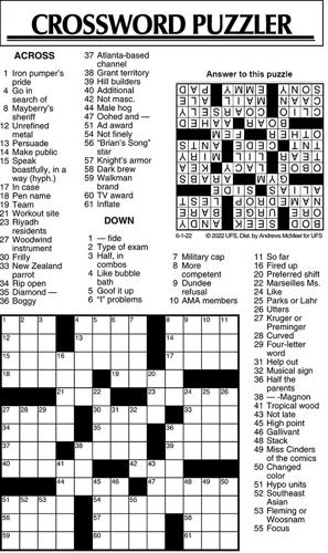 Crossword Puzzle, Advice/Comics for June 1, 2022 | Community ...