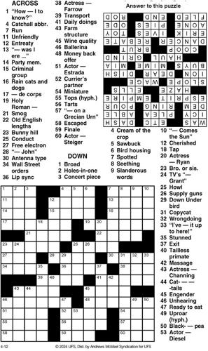 Crossword Puzzle Advice/Comics for April 12 2024 Community