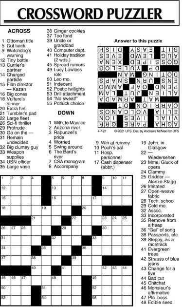 crossword puzzle advice comics for july 7 2021 community commercial news com