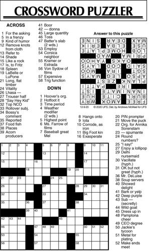 Crossword Puzzle, Advice/Comics for Dec. 9, 2020 | Community ...