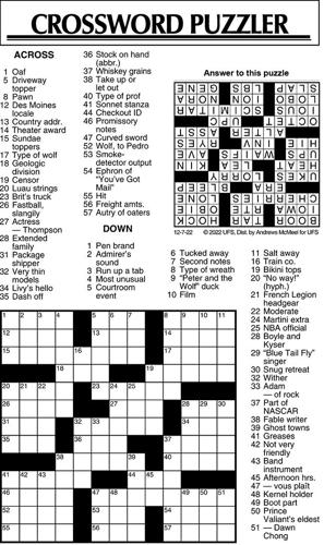 Crossword Puzzle, Advice/Comics for Dec. 7, 2022 | Community ...