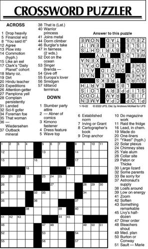 Crossword Puzzle, Advice/Comics for Jan. 19, 2022 | Community ...