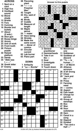 Crossword Puzzle Advice/Comics for April 24 2024 Community