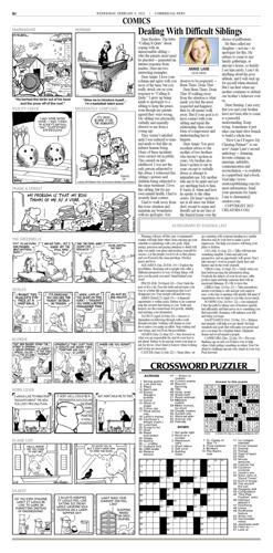 Crossword Puzzle Advice/Comics for Feb 8 2023 Lifestyles