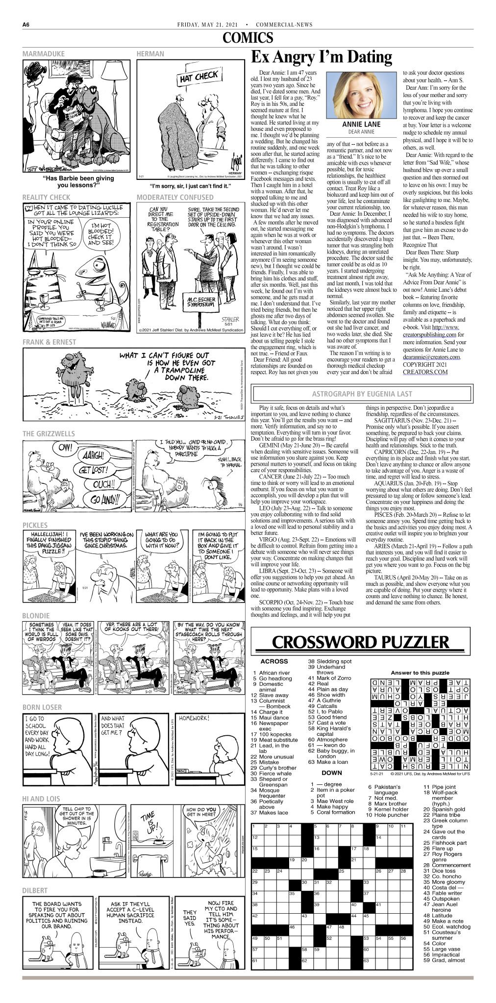 Crossword Puzzle Advice Comics For May 21 2021 Community Commercial News Com