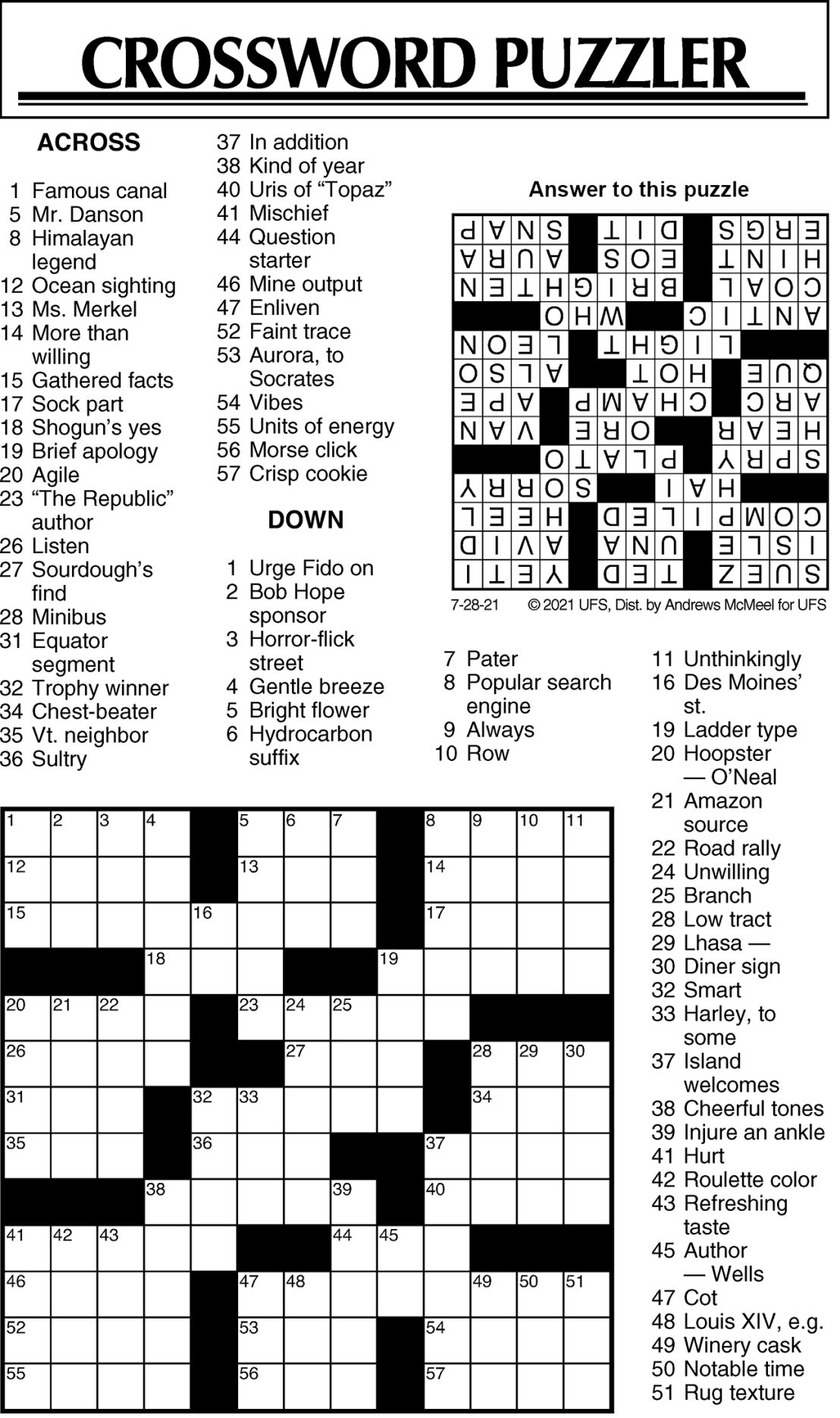 Crossword Puzzle Advice Comics For July 28 21 Community Commercial News Com