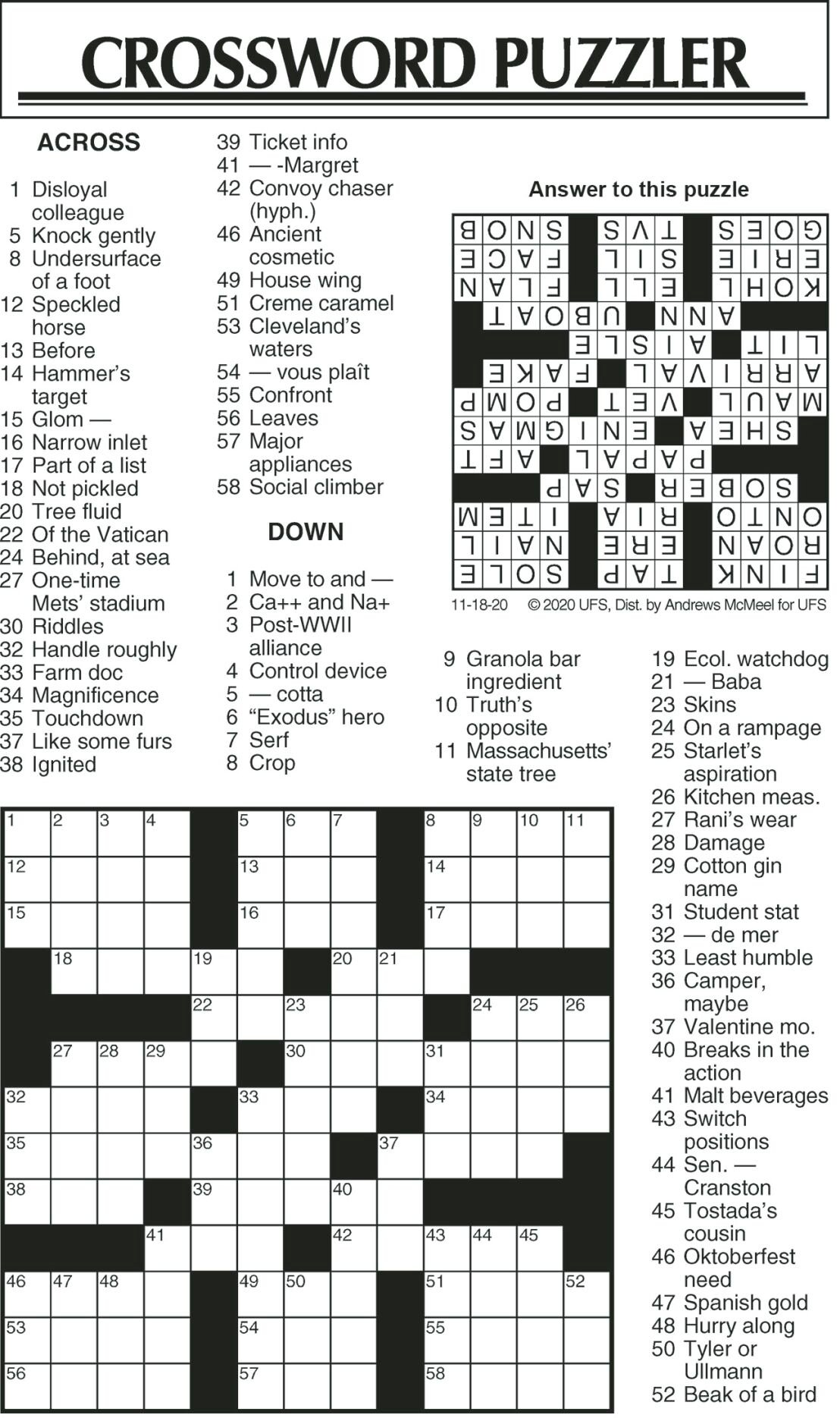 Crossword Puzzle, Advice/Comics for Nov. 18, 2020 | Community