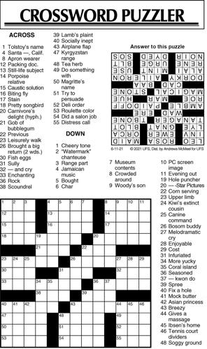 Crossword Puzzle, Advice/Comics for June 11, 2021 | Community ...