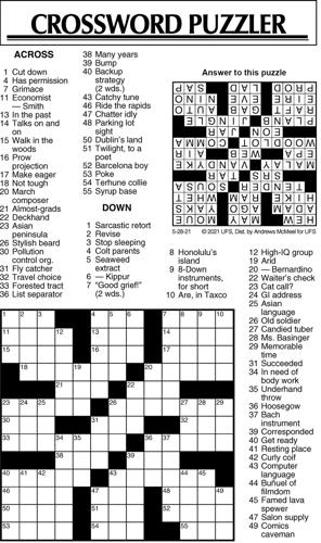 Crossword Puzzle, Advice/Comics for May 28, 2021 | Community ...
