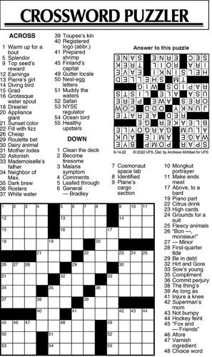 Crossword Puzzle, Advice/Comics for Sept. 14, 2022 ...