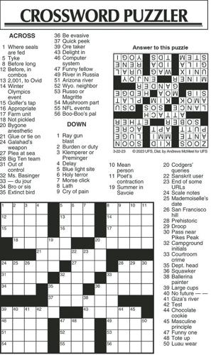 Crossword Puzzle, Advice/Comics for March 22, 2023 ...