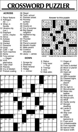 Crossword Puzzle, Advice/Comics for April 29, 2022 ...