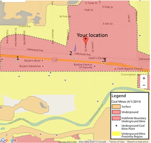 Illinois Mine Subsidence Map Officials Say West Danville Sinkhole Above Mine Shaft | News |  Commercial-News.com