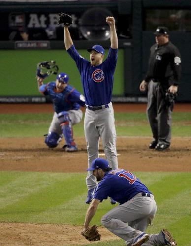 Cubs star pitcher Aroldis Chapman celebrates World Series in