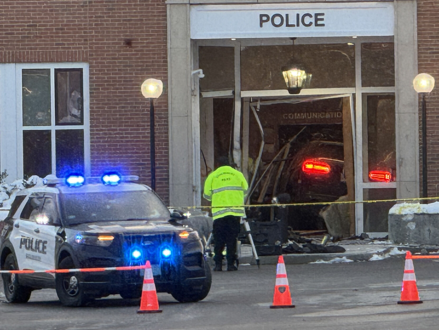 Car intentionally crashed directly into Shrewsbury Police Station front ...