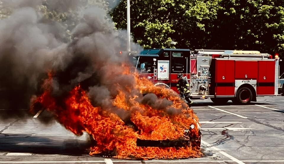 Westborough firefighters battle vehicle fire on Mass. Pike | Police ...