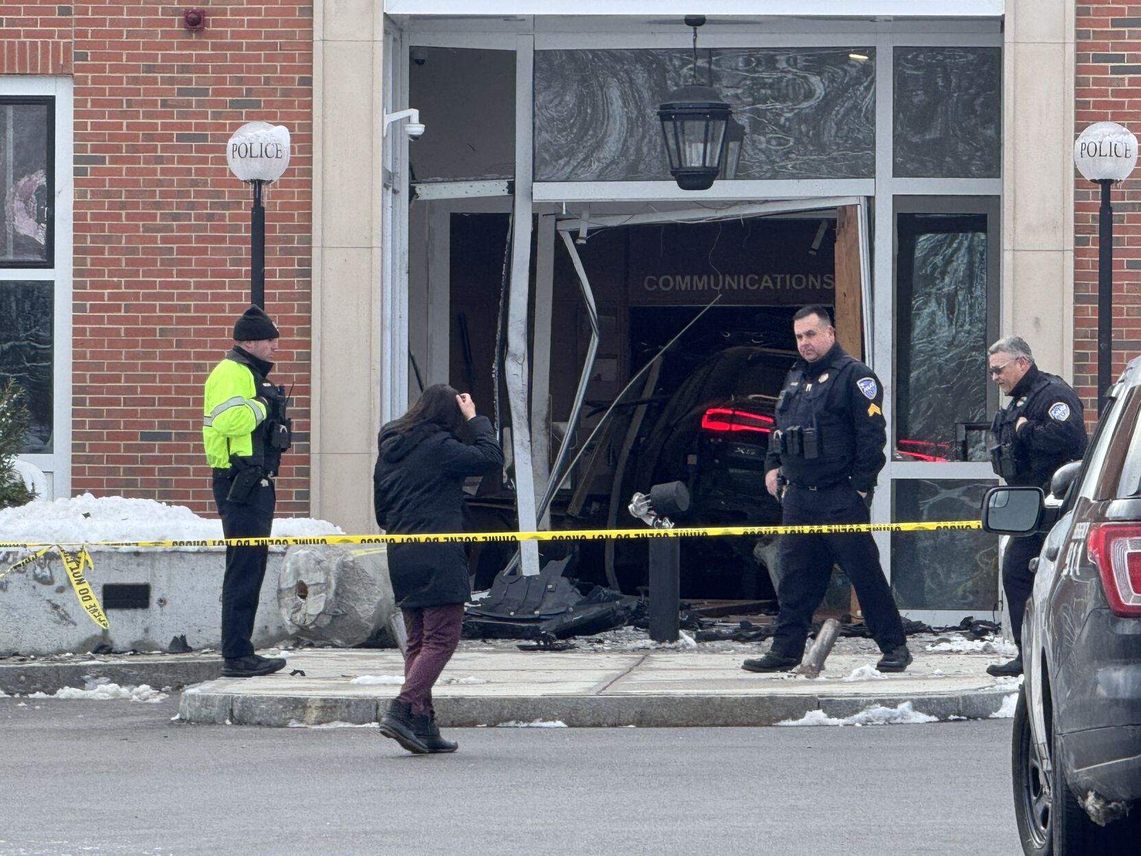 Car intentionally crashed directly into Shrewsbury Police Station front ...
