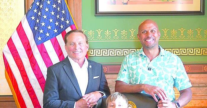 Secretary Pate Awards NASS Medallion Award to Nine-Year-Old Henry for Community Service and Civic Leadership