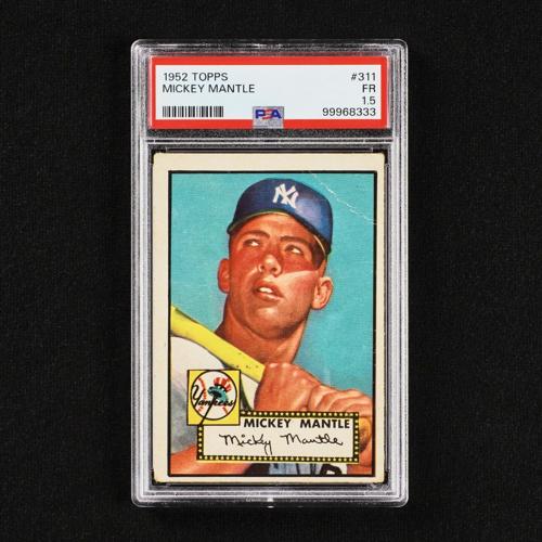 Two 1952 Topps #311 Mickey Mantle baseball cards, sell well at auction ...