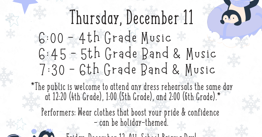 Norway Intermediate to Host 4th–6th Grade Winter Concerts