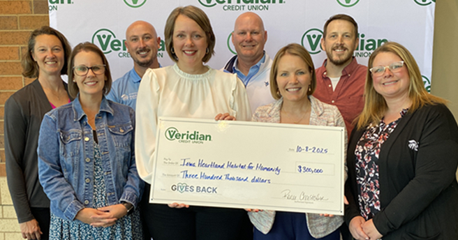 Veridian pledges $300,000 to support affordable housing through Iowa Heartland Habitat for Humanity