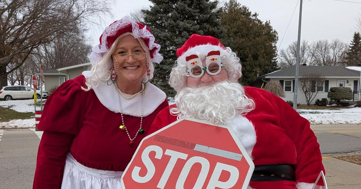 Celebrities perform crossing guard duties
