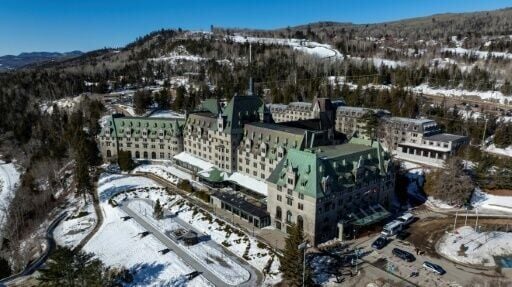 Aerial view of the Fairmont Le Manoir Richelieu, in Charlevoix, Canada, the venue for the G7 foreign ministers meeting in March 2025