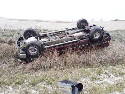 Pickup rollover on Highway 18