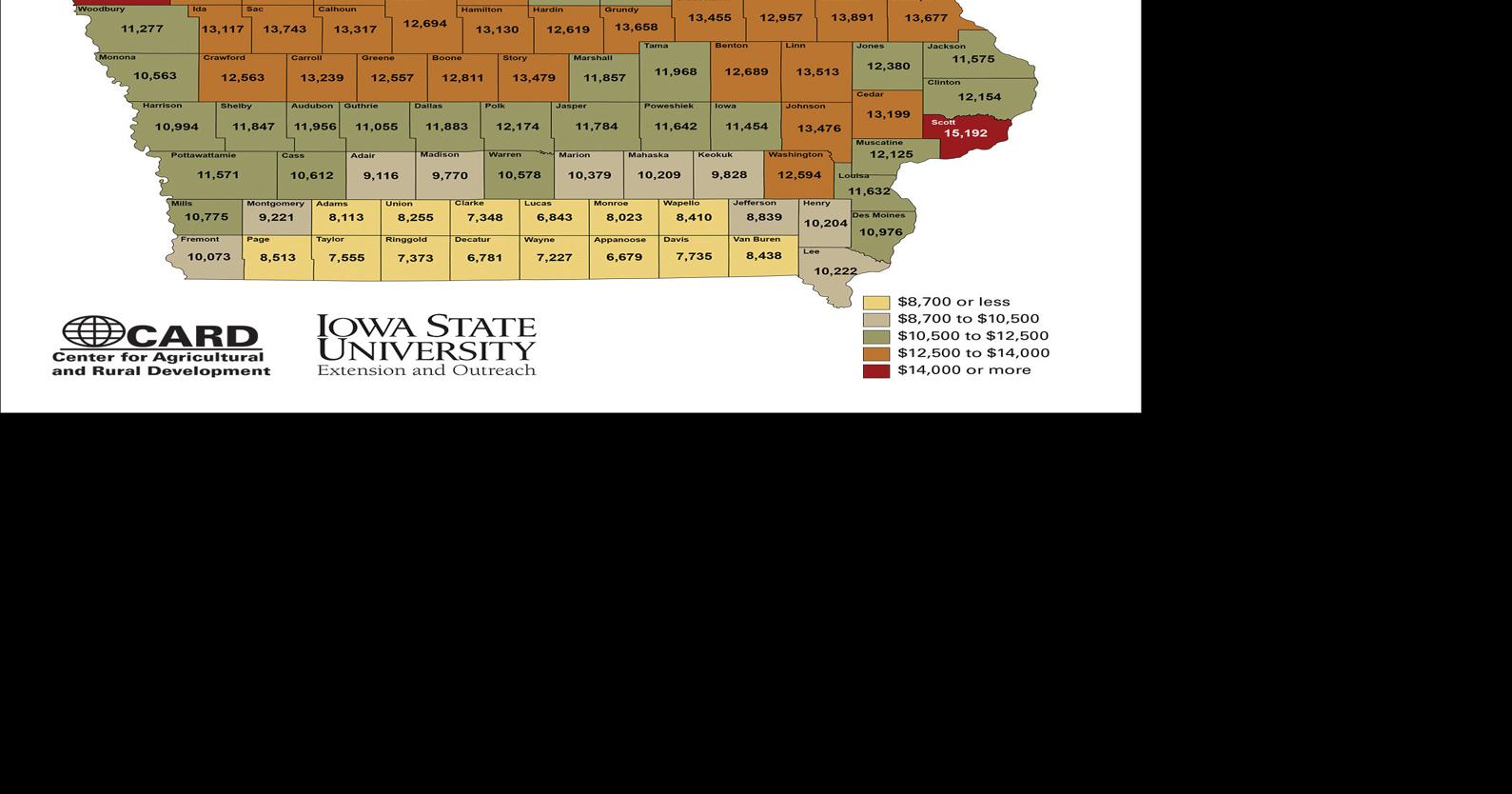 Average Iowa farmland values see slight increase in 2025