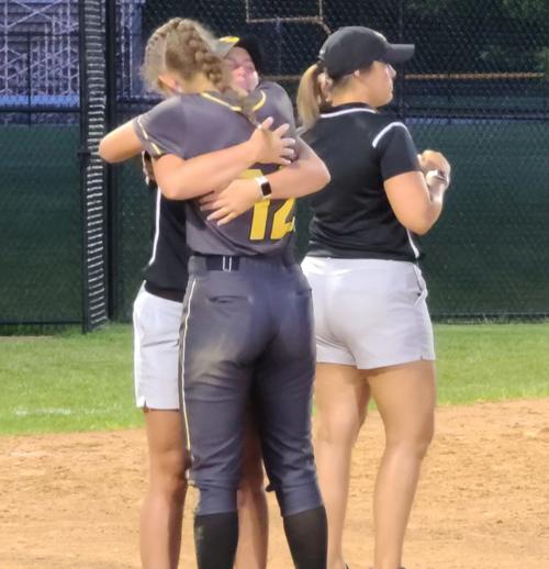 Eckerman hugs coach