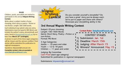 “Reminder: Submission Deadline for the 3rd Annual Wapsie Writing ...