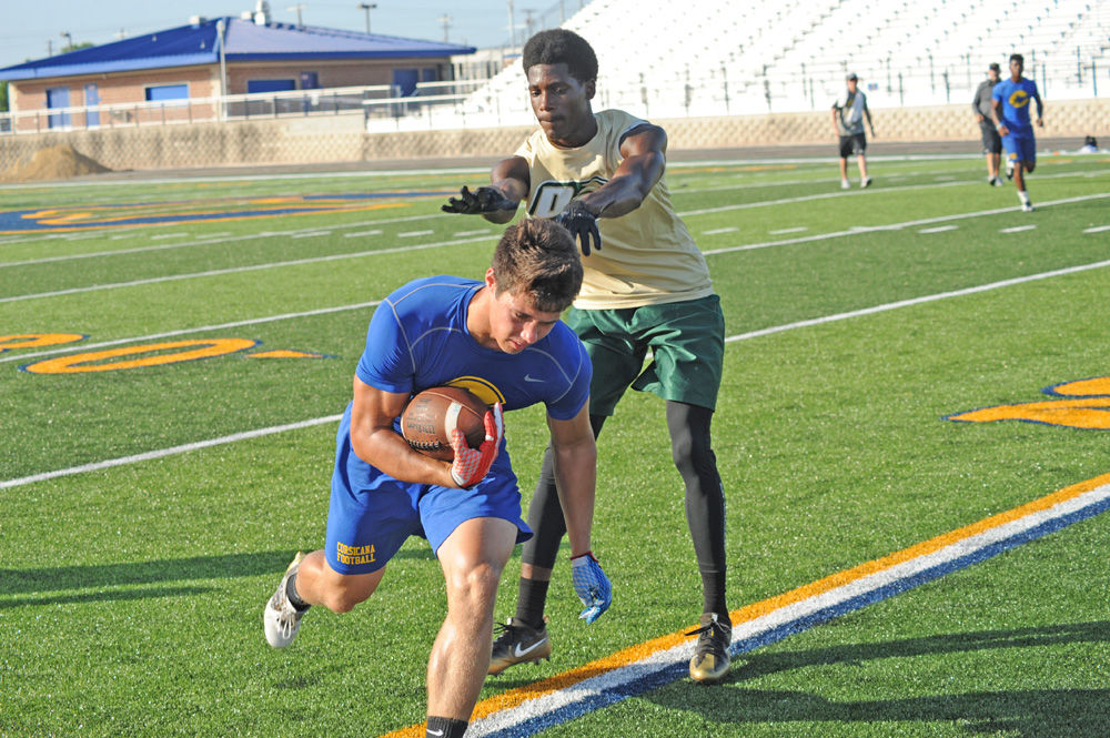 Former Tiger and Current Colt Denbow Visits with CHS Football Program -  Navarro County Gazette