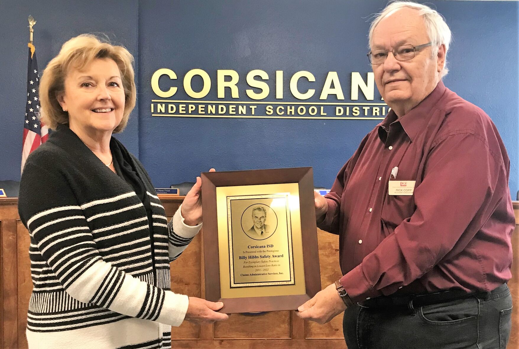Callie Cobner Risca Primary Corsicana ISD recognized for commitment to workplace safety and cost ...